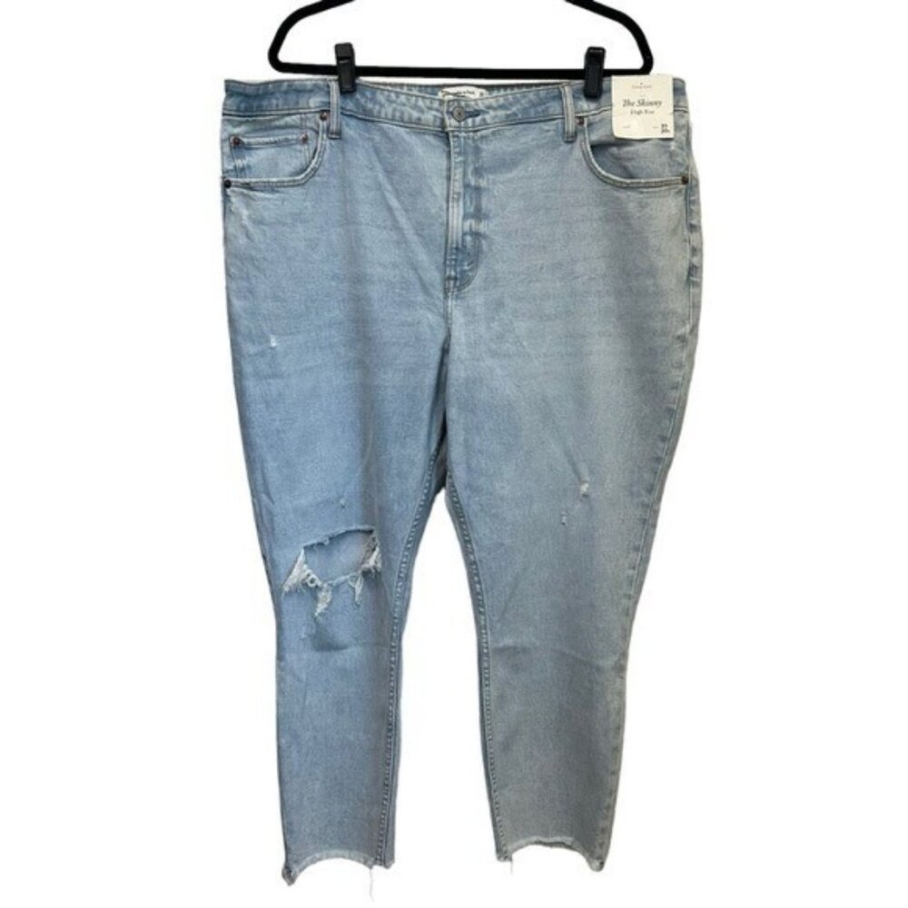 Abercrombie & Fitch Curve Love 35 / 20 S Jeans High Rise Distressed Light Wash